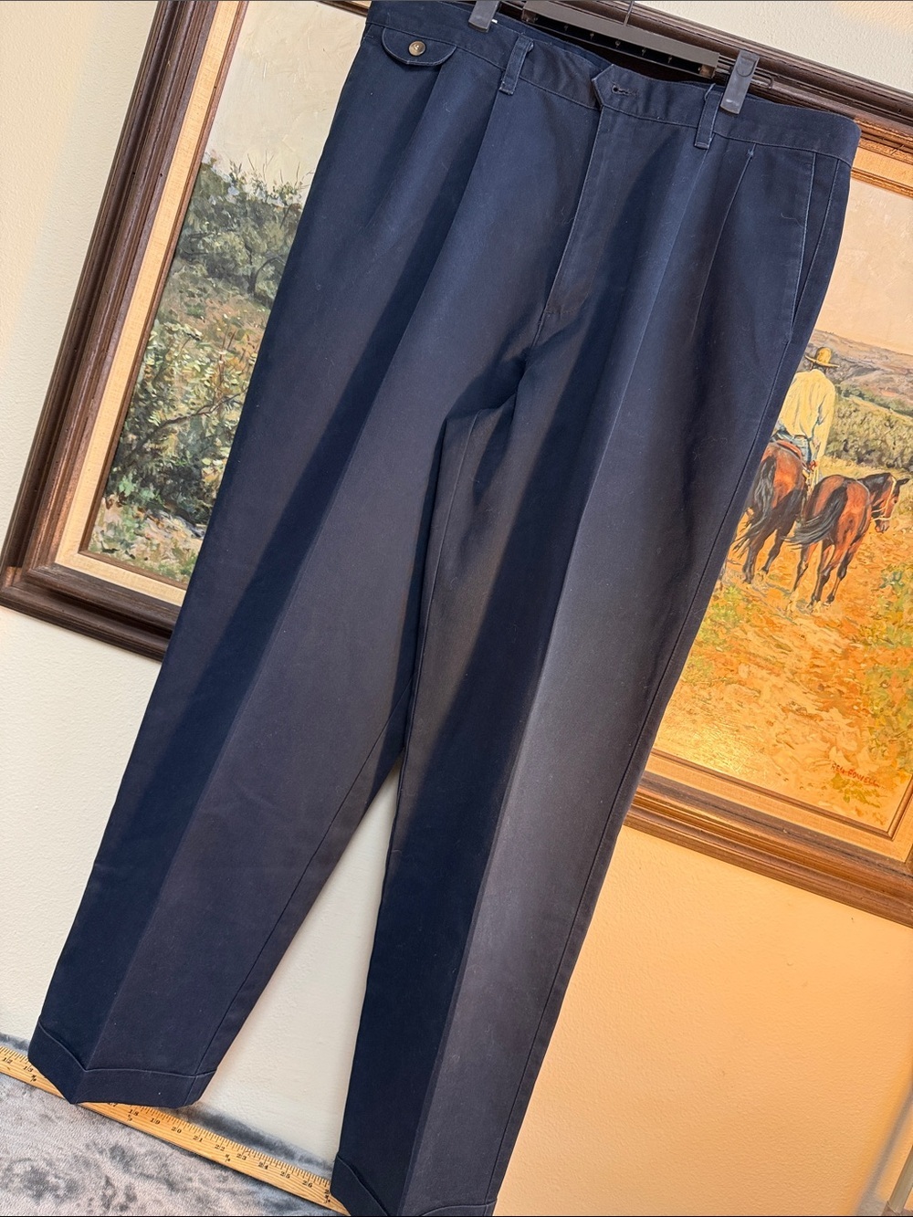 Classic Dockers Men's Navy Pleated Dress Pants